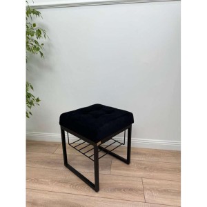 Банкетка Марсей 40-44 с полкой (черный/черный)