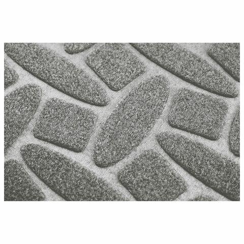 Коврик придверный 60х90 см, СЕРЫЙ, грязезащитный, 430 г/м2, фактурный рисунок АЛМАЗ, ЛЮБАША, 701055
