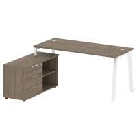 Стол рабочий Metal System Style на металлокаркасе с опорной тумбой БА.РС-СТС-2.4 Л