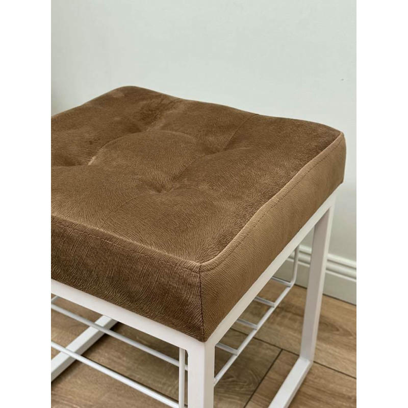 Банкетка Марсей 40-44 с полкой (светло-коричневый/белый)