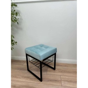 Банкетка Марсей 40-44 с полкой (светло-бирюзовый/черный)