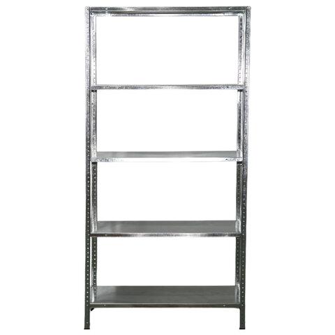 Стеллаж металлический BOOMHOUSE (БУМХАУС), 1800x900x400 мм, 5 полок, нагрузка на стеллаж до 150 кг, серебристый, 291421