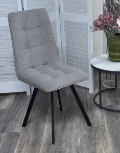 Стул ДАРЛИНГ 360 град. поворот. B22 Серый, велюр / черный каркас,