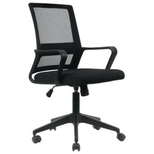 Кресло CROMEX (КРОМЕКС) "Basic CH-698", с подлокотниками, механизм качания, сетка/ткань TW, черное, 533069