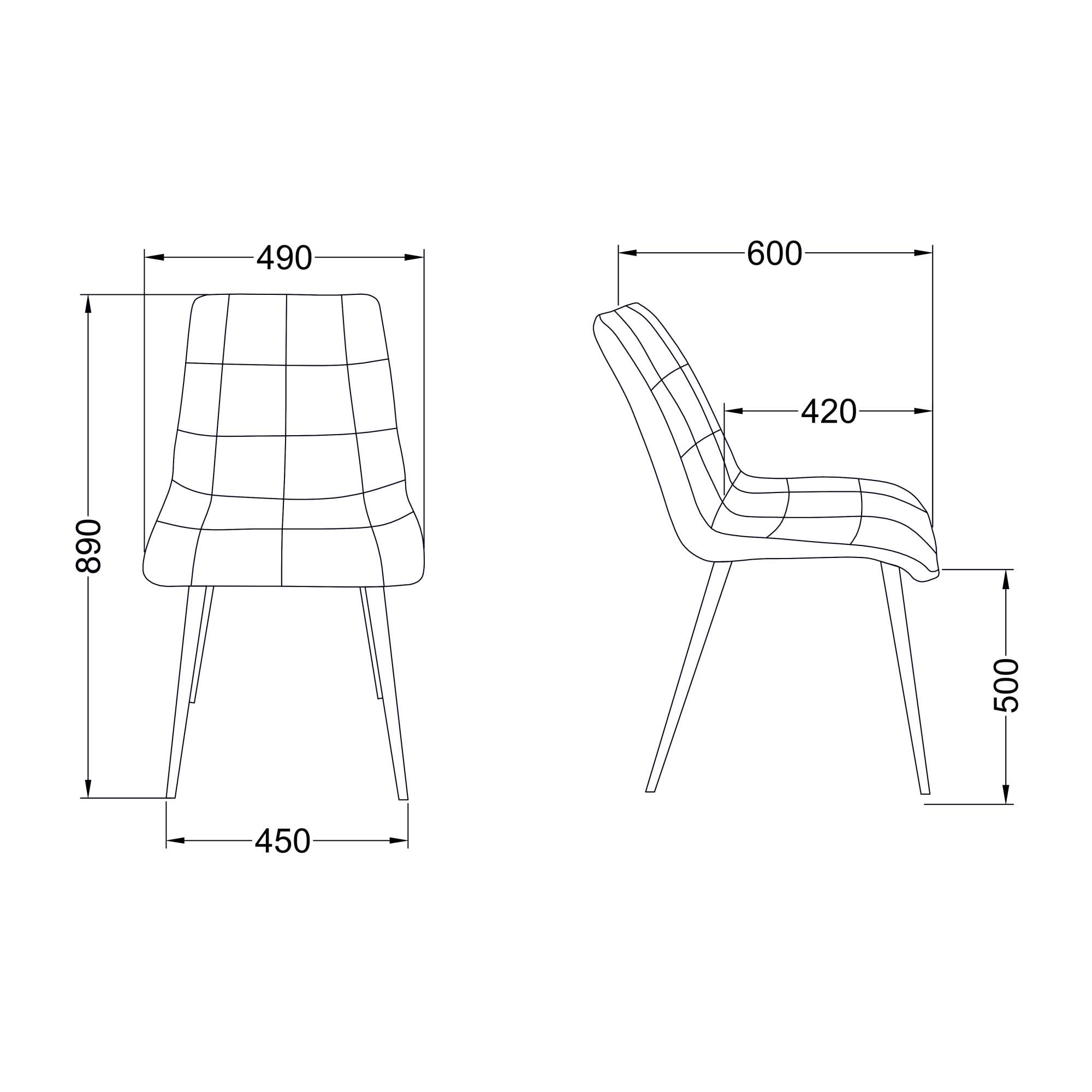 Стул Fred, черный, велюр