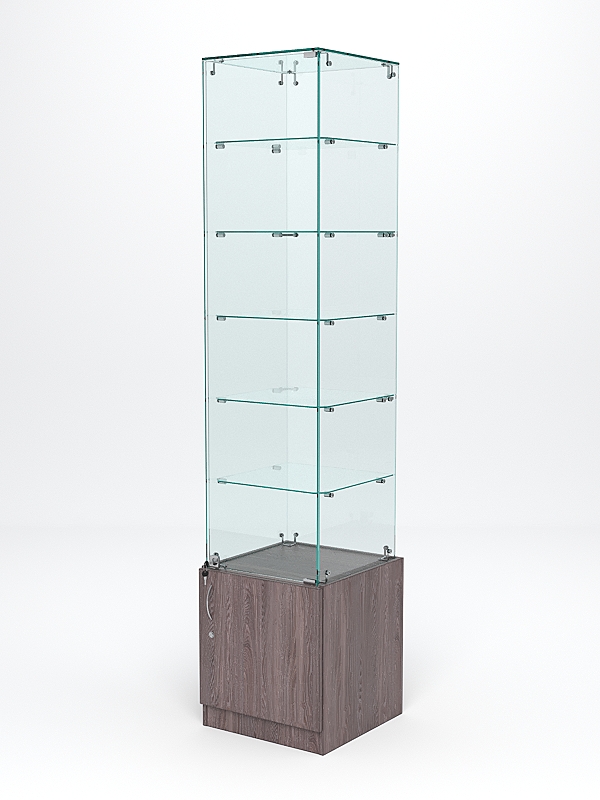 Витрина стеклянная "ИСТРА" №506 (с дверкой, задняя стенка - стекло)