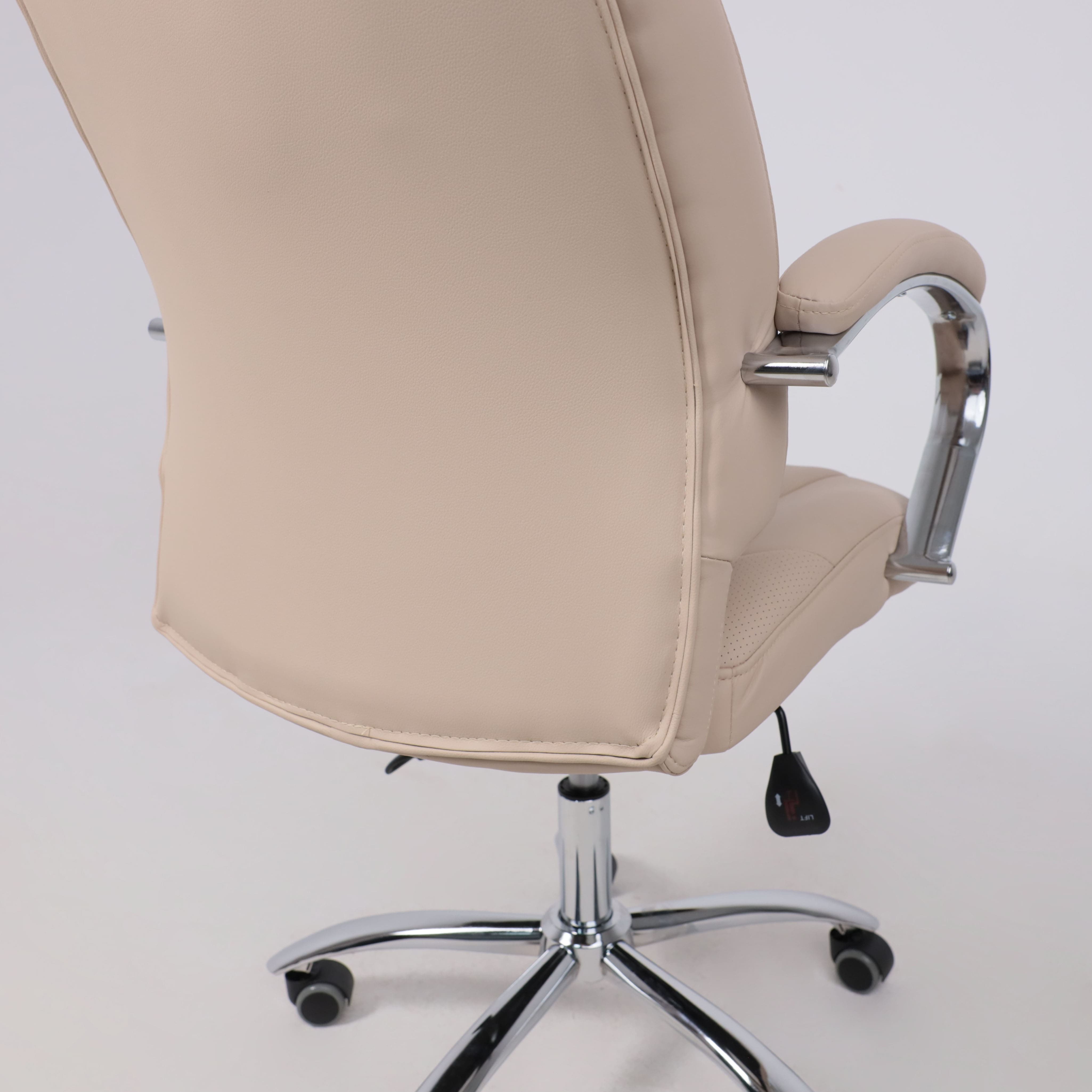 Кресло поворотное King, бежевый, экокожа