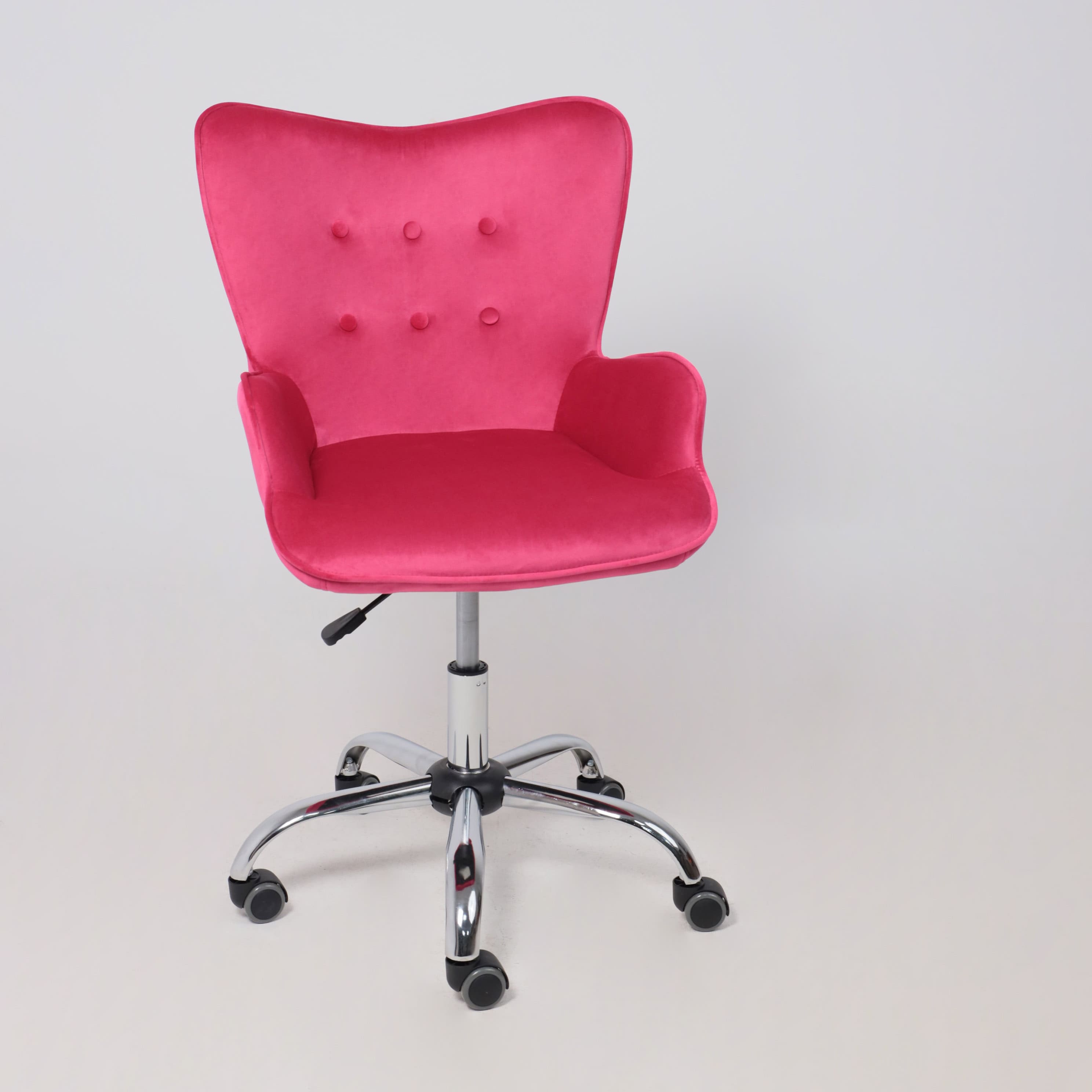 Кресло поворотное Bella, фуксия, велюр