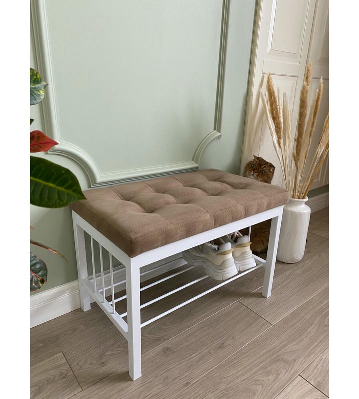 Банкетка Сканди-60 (светло-коричневый/белый)