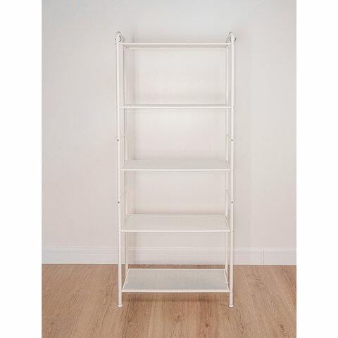 Стеллаж на металлокаркасе "Валенсия-25", 655х300х1555 мм, 5 полок, белый, СТВ25 Б