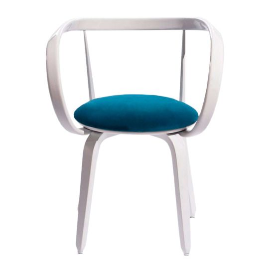 Стул Ува L, голубой/ белый