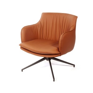 Лаунж кресло София, иск.кожа терракот