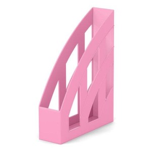 Лоток вертикальный для бумаг ERICH KRAUSE "Office-Pastel" (245х75х320 мм), розовый, 55578