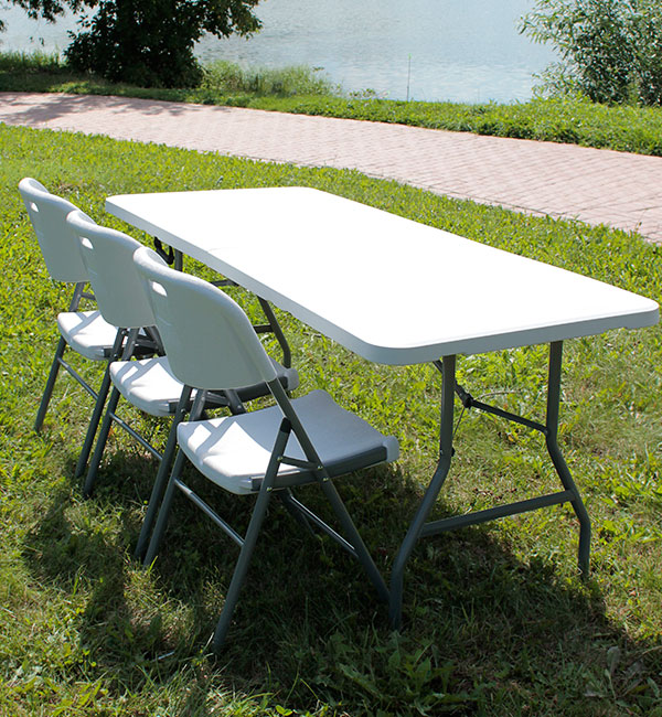 Стол-книжка пластиковый разборный белый