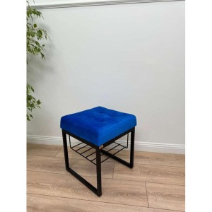 Банкетка Марсей 40-44 с полкой (синий/черный)