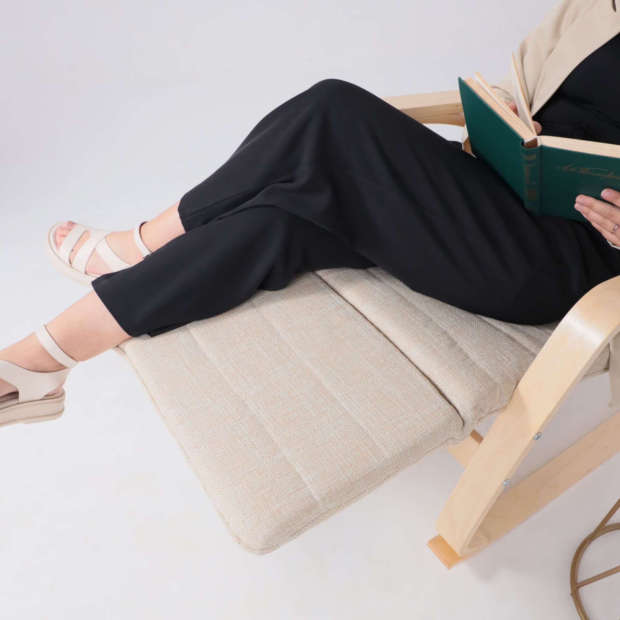 Кресло-качалка Smart, бежевый, ткань