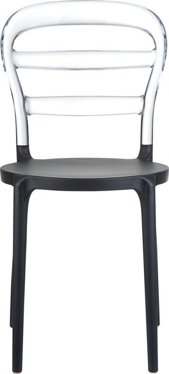 Стул пластиковый Miss Bibi черный, прозрачный
