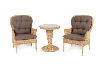 "Алиса" кофейный комплект из искусственного ротанга, цвет соломенныйцвет соломенный