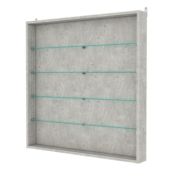 Витрина настенная с регулировочными полками №4-1ГУ-РЕГ, Метрополитан Грей