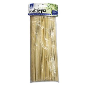 Шпажки-шампуры для шашлыка бамбуковые 200 мм, 100 штук, WELDAY (ВЭЛДЭЙ), 607570