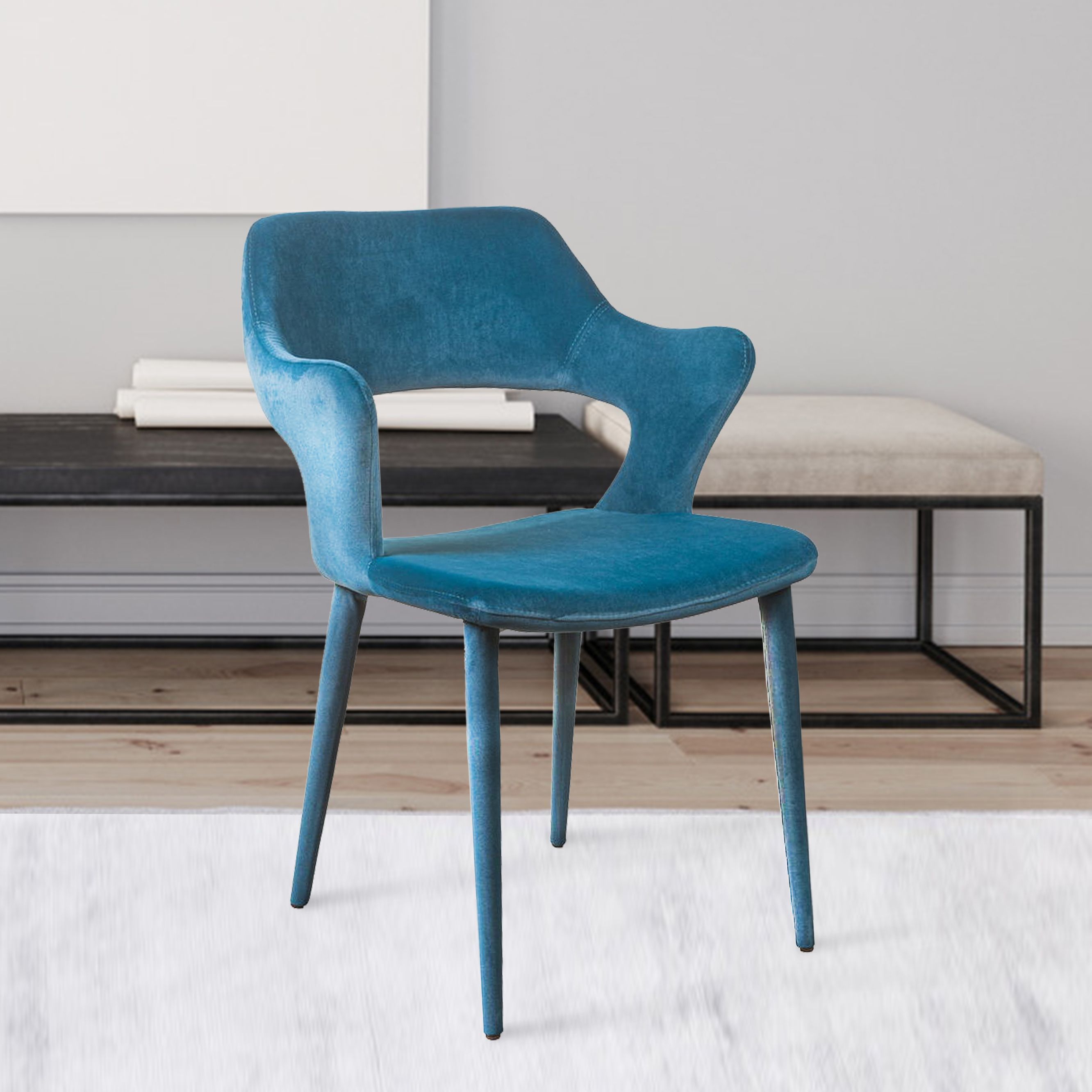 Стул Вудди, бархат сине-зеленый