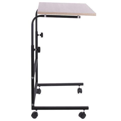 Стол BRABIX "Smart CD-013", 600х420х745-860 мм, ЛОФТ, регулируемый, колеса, металл/ЛДСП дуб, каркас черный, 641882