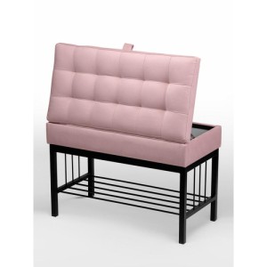 Банкетка Н-76 (черный/светло-розовый)