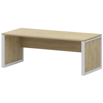 Стол руководителя Аргентум-М НТМ-180-КМК Баттл Рок/Белый