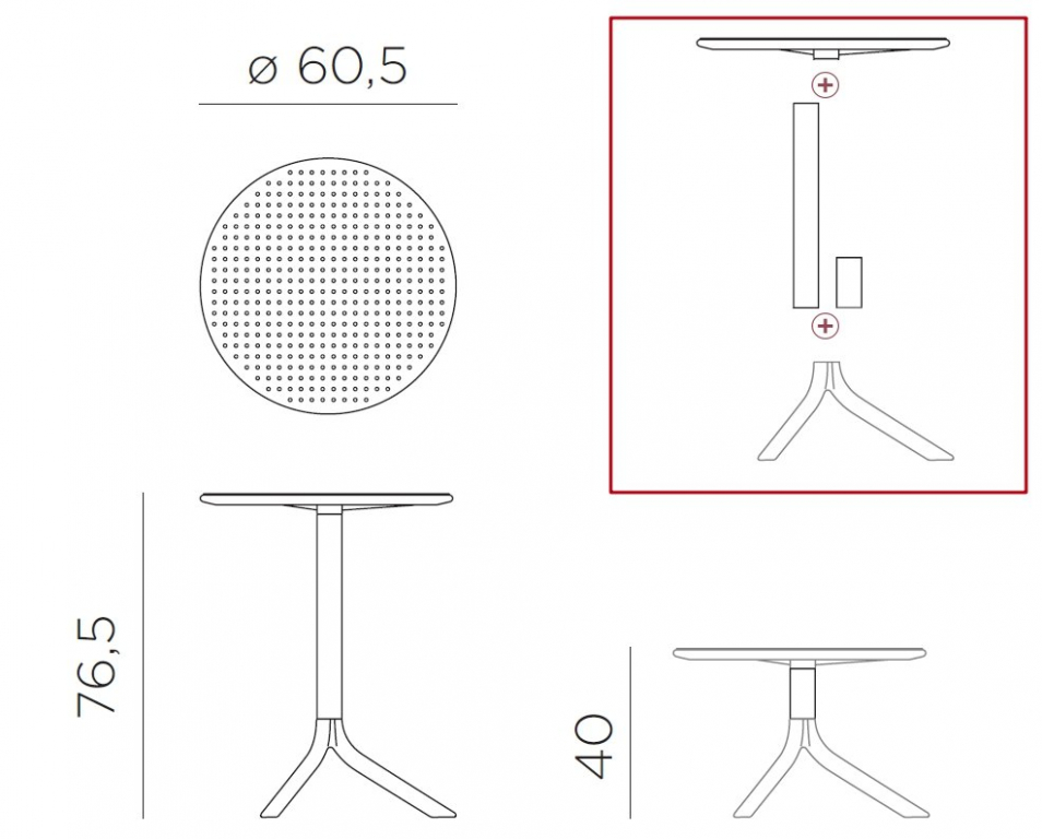 Комплект пластиковой мебели Step Bora Bistrot голубой