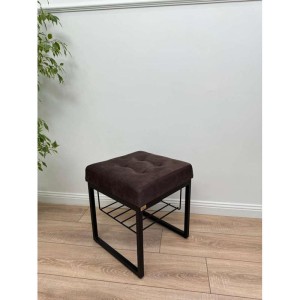 Банкетка Марсей 40-44 с полкой (темно-коричневый/черный)