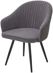 Стул АВИОР (AVIOR) 360 град. поворот. B28 Темно-серый, велюр / черный каркас