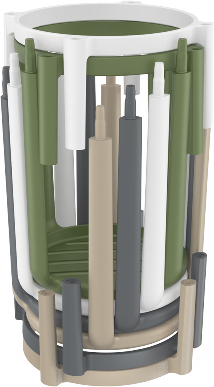 Табурет пластиковый полубарный Tom Bar 65 марсала