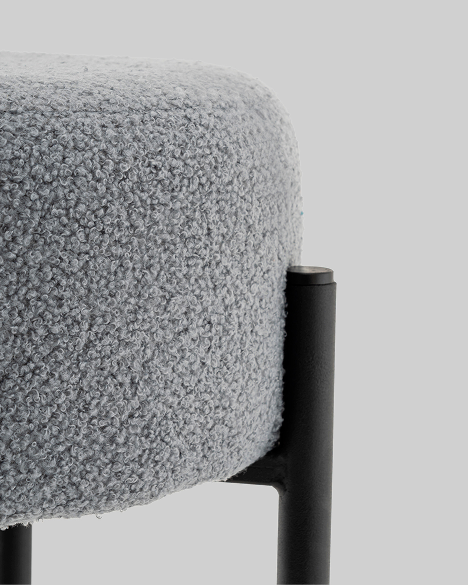 Стул барный Беккет букле светло-серый