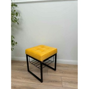 Банкетка Марсей 40-44 с полкой (желтый/черный)