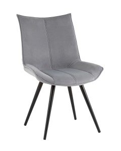 Стул вращающийся Робб велюр серый,опора черный муар