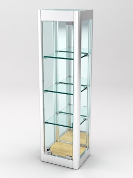 Витрина из профиля настенная "ВАЙБ ИКС" №5-3П-З-170 (задняя стенка Зеркало), Дуб Золотистый