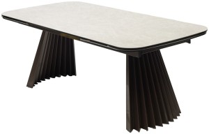 Стол АСТРИД (ASTRID) 200 цвет TL-102 Бежевый мрамор, испанская керамика / Шоколадное золото, ®DISAUR