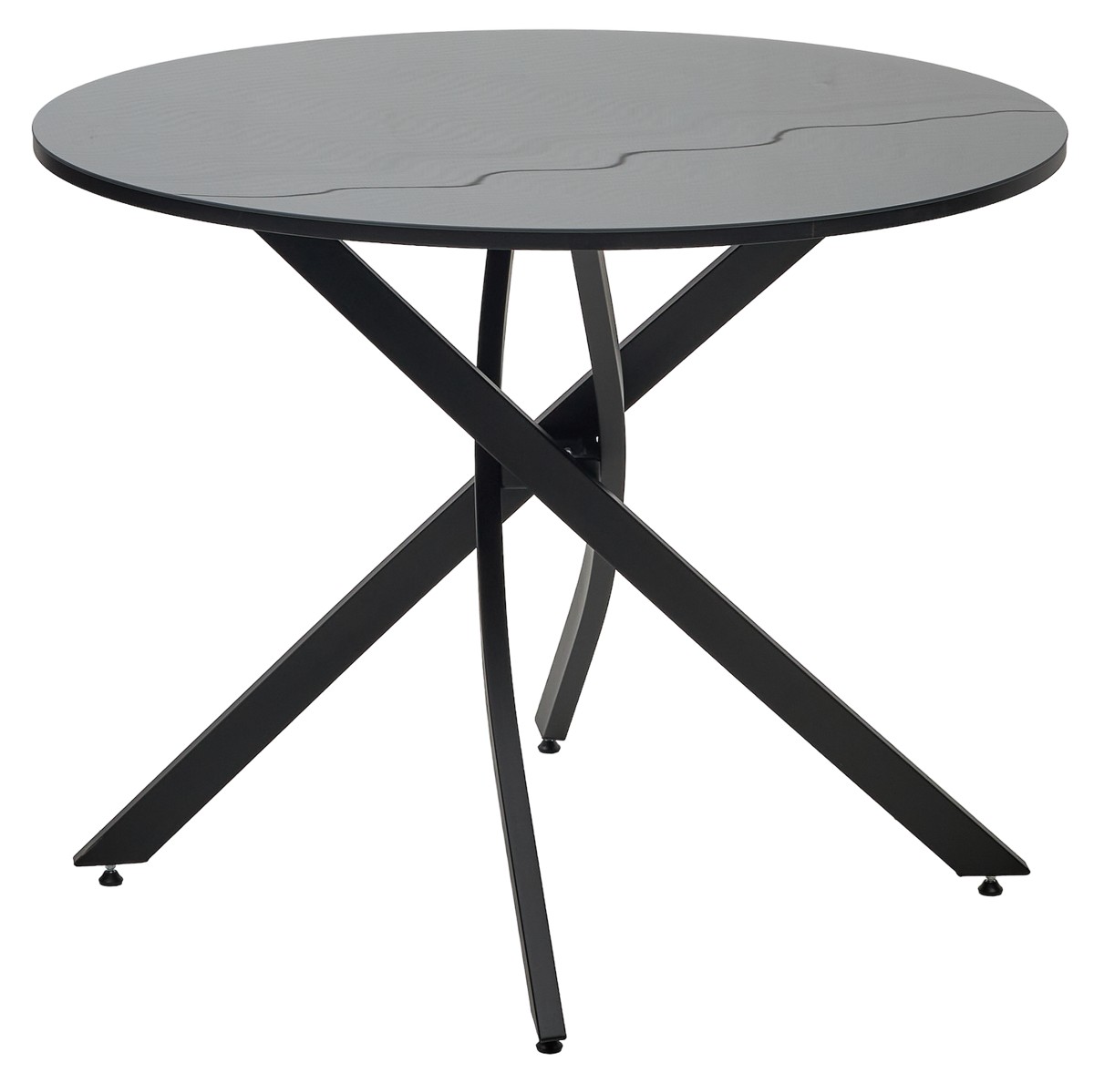 Стол ДАРИО D100 Черный, стекло/ Черный каркас