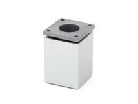 Опора Поло, регулируемая 40х40, H60-70, квадратная, пластиковая, матовый хром