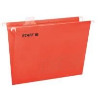 Подвесные папки A4/Foolscap (404х240 мм) до 80 л., КОМПЛЕКТ 10 шт., красные, картон, STAFF, 270936