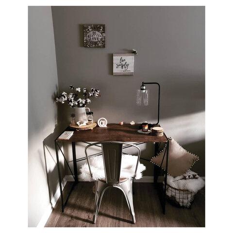 Стол на металлокаркасе BRABIX "LOFT CD-002", 1000х500х750 мм, складной, цвет морёный дуб, 641212