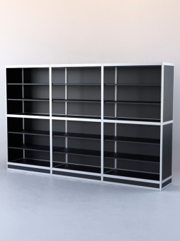 Витрина-стеллаж из ал.профиля №4-1 (3-ех метровая), Черный