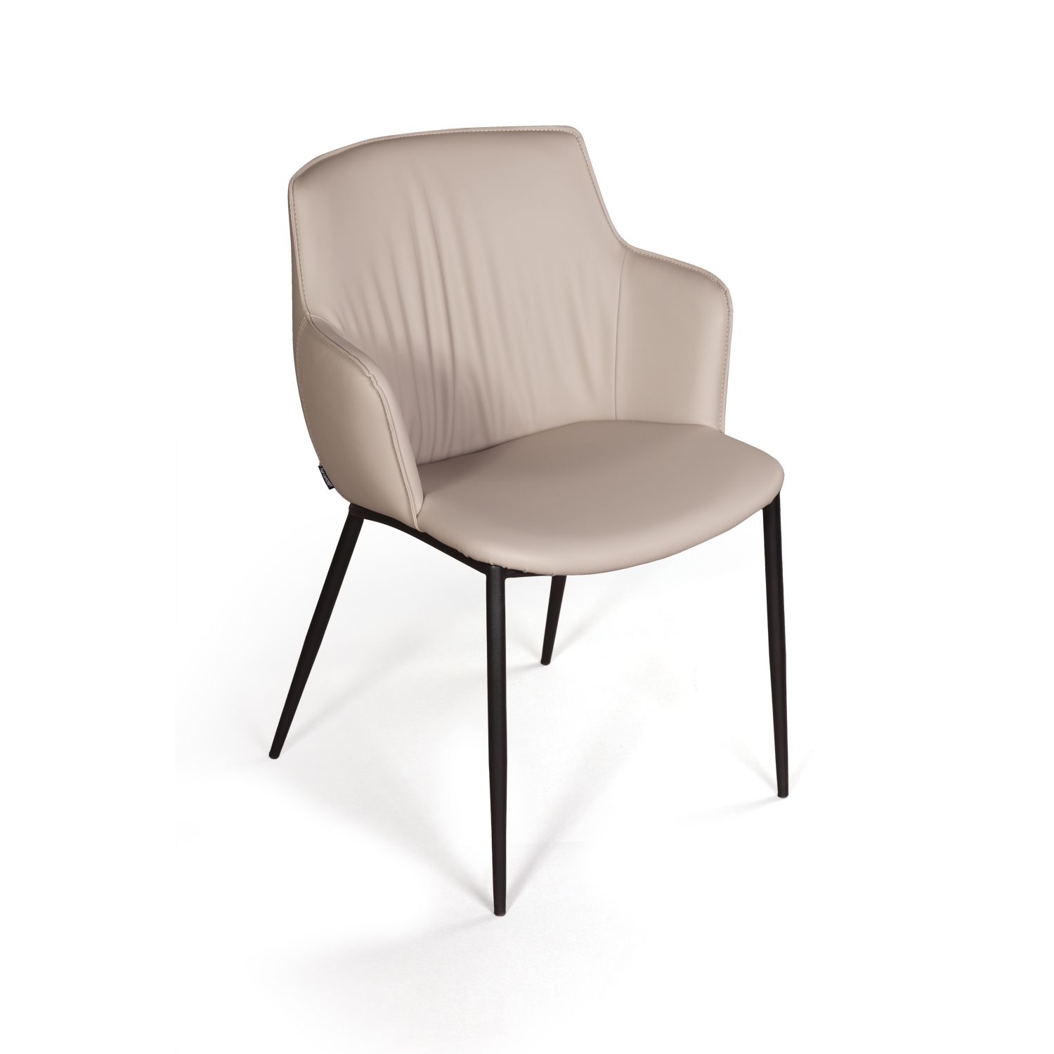 Стул с подлокотниками София, иск.кожа soft-touch, серый