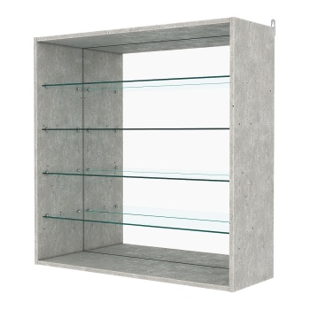 Витрина настенная №4-2ГГ с зеркалом, Метрополитан Грей