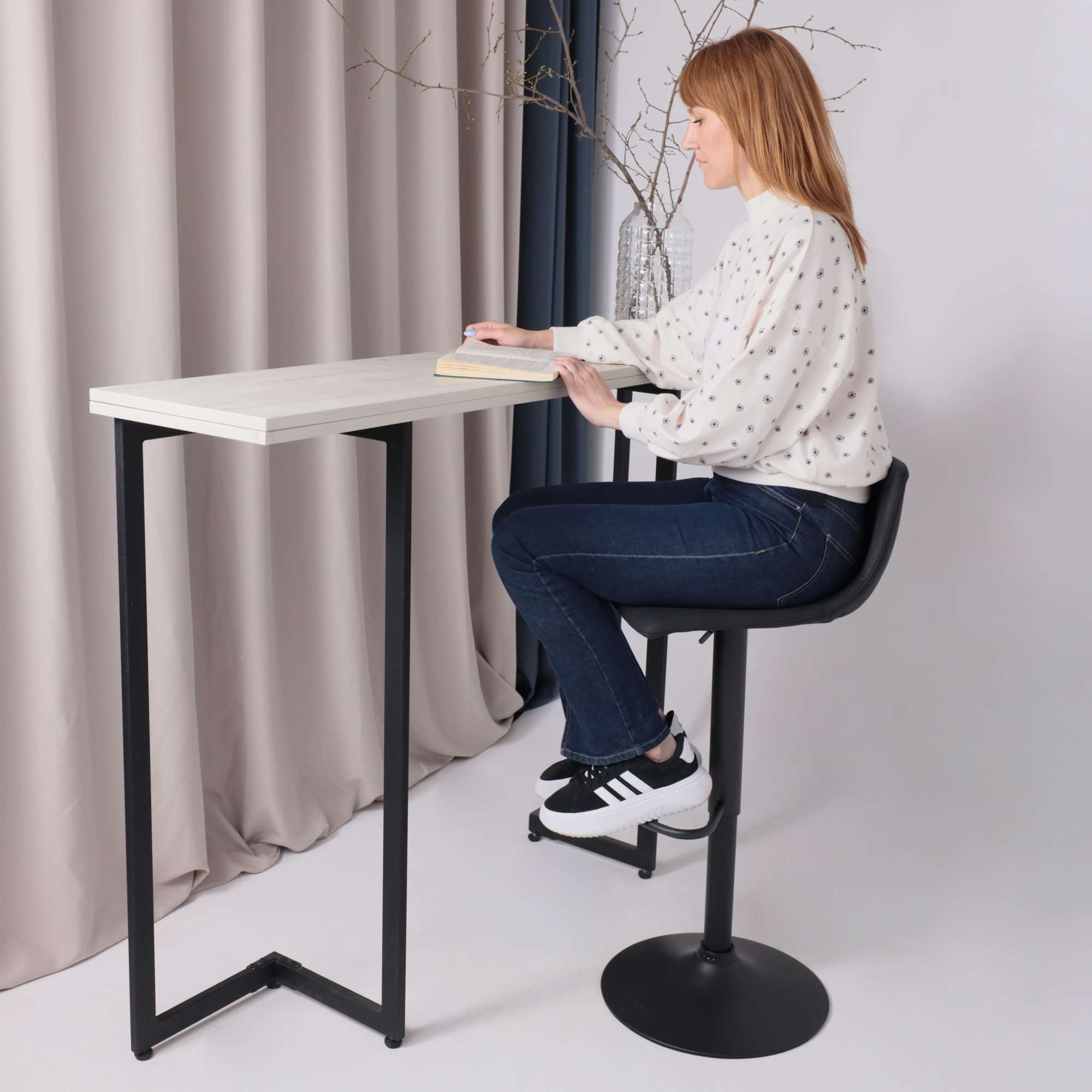 Стул барный Madrid, черный, ткань