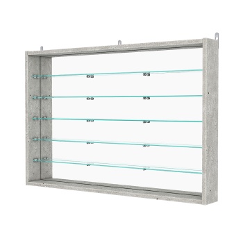 Витрина настенная №3-6ГУ с зеркалом, Метрополитан Грей