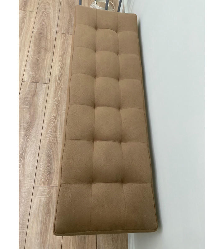 Банкетка Сканди-120-2-полочная (светло-коричневый/золото)