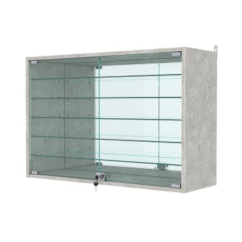 Витрина настенная №3-6АГ с зеркалом, Метрополитан Грей