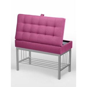 Банкетка Н-76 (серый/розовый)