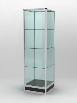 Витрина "ПРОФИЛЬ ПОДИУМ" №4-500-2 (задняя стенка - стекло), Черный